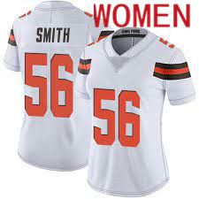 Women Cleveland Browns #56 Malcolm Smith Nike White Game NFL Jersey->women nfl jersey->Women Jersey